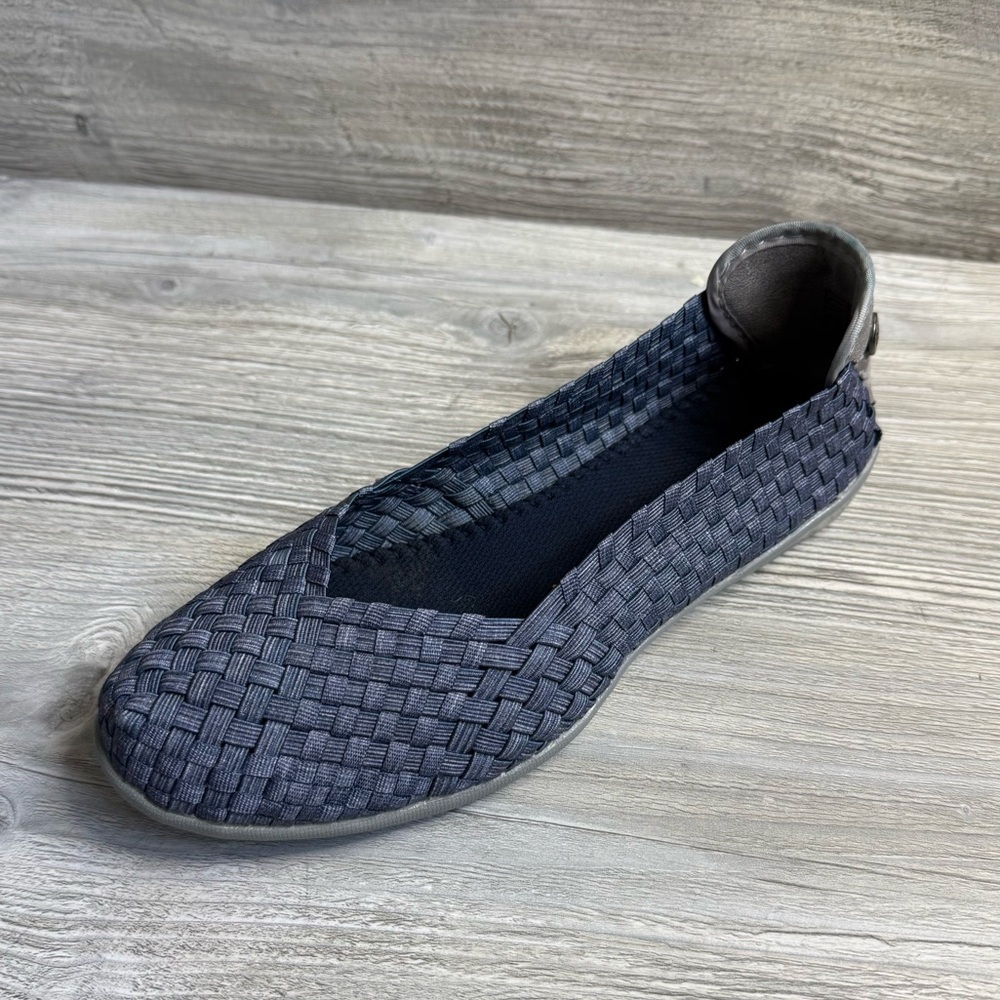 Bernie Mev. Women's Woven catwalk Slip-On Shoes denim blue colored size 37